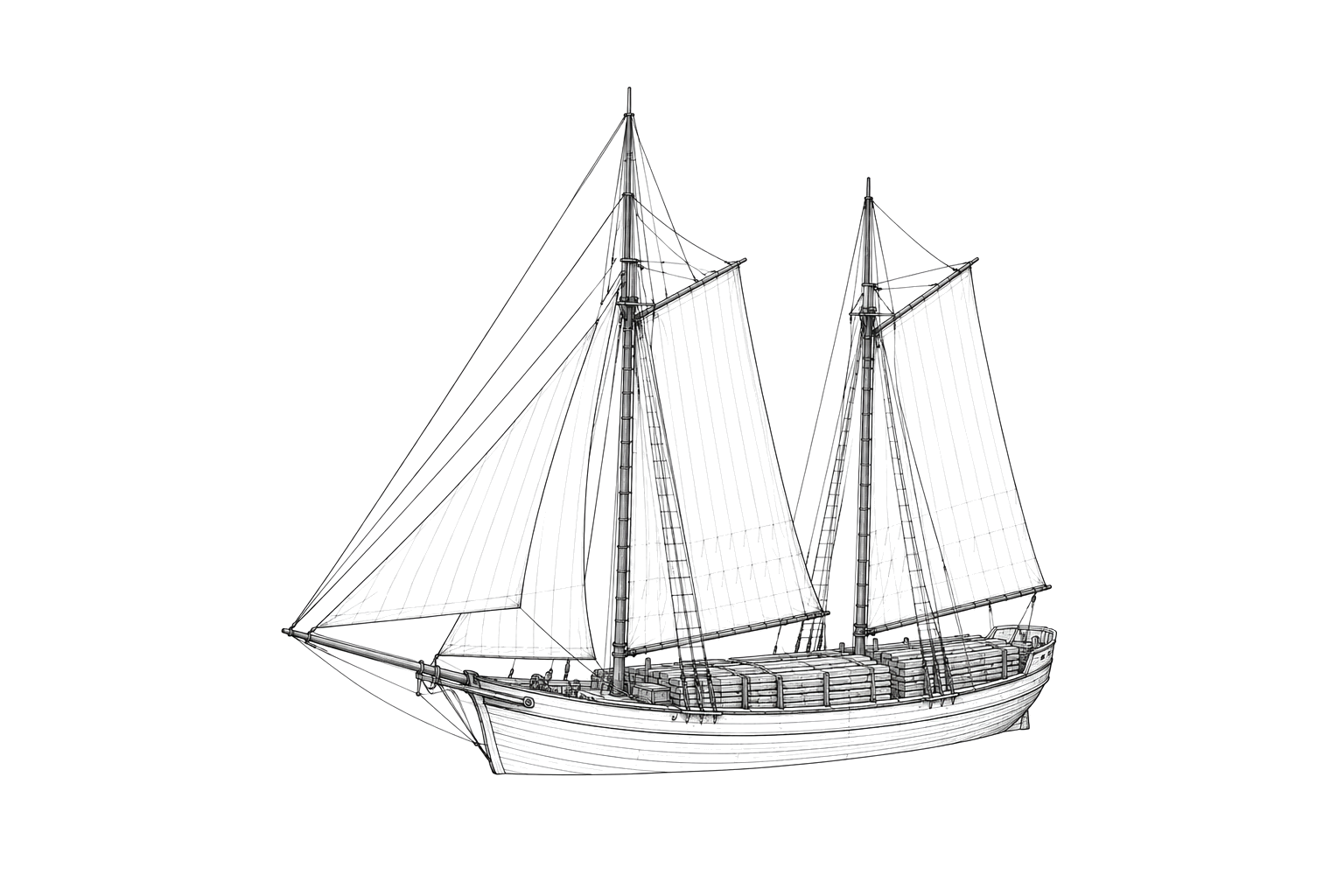 Engraved line drawing of the E.M. Carrington