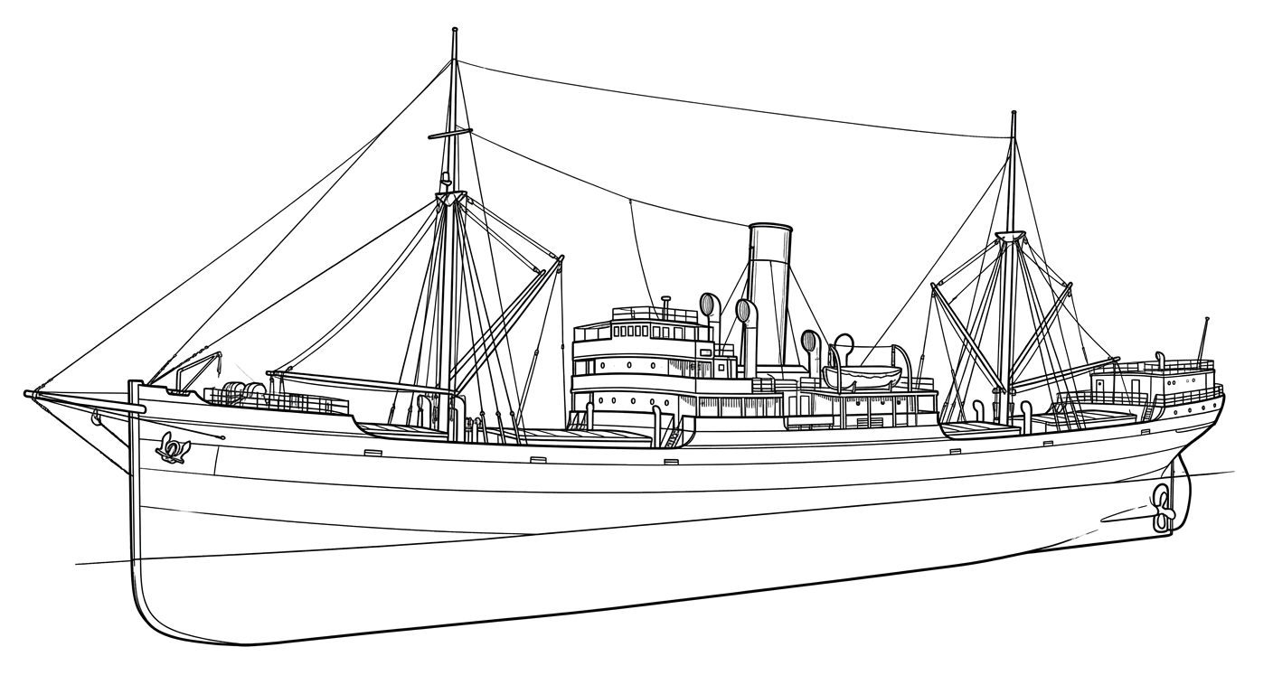 Engraved line drawing of the Guilford