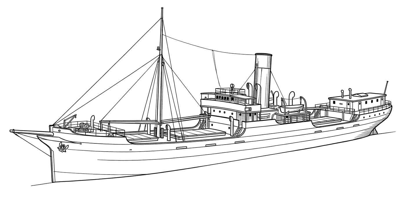Engraved line drawing of the Joseph C. Cuneo
