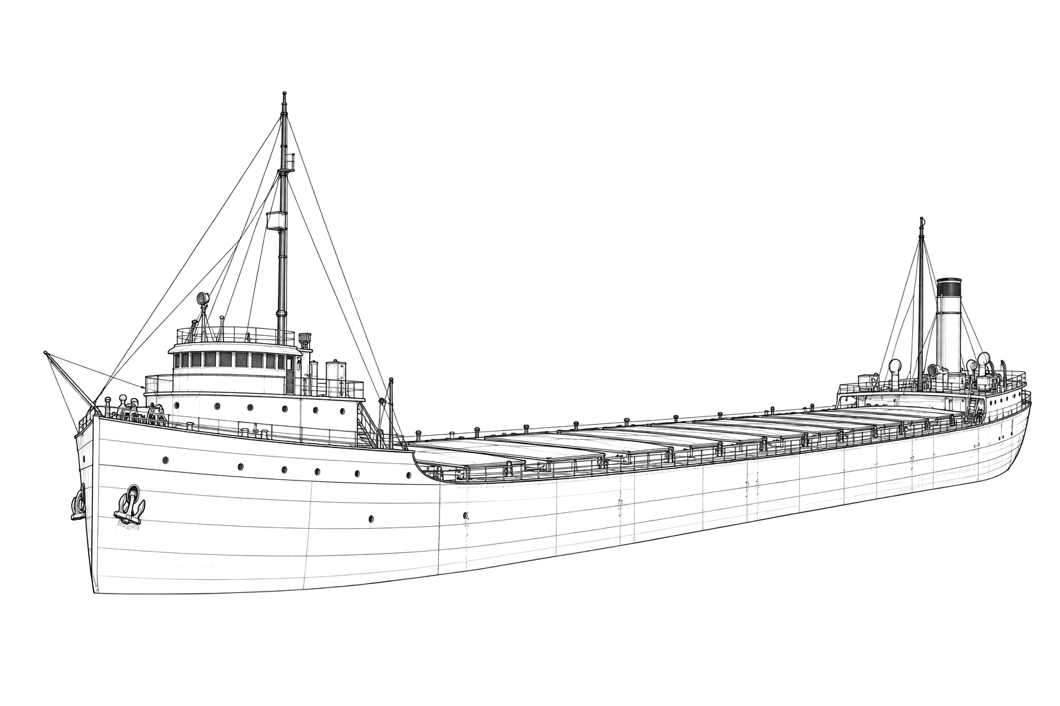 Engraved line drawing of the James Carruthers