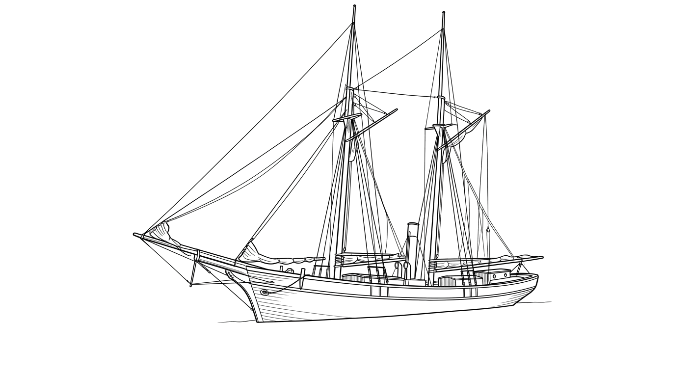 Engraved line drawing of the John F. Eddy