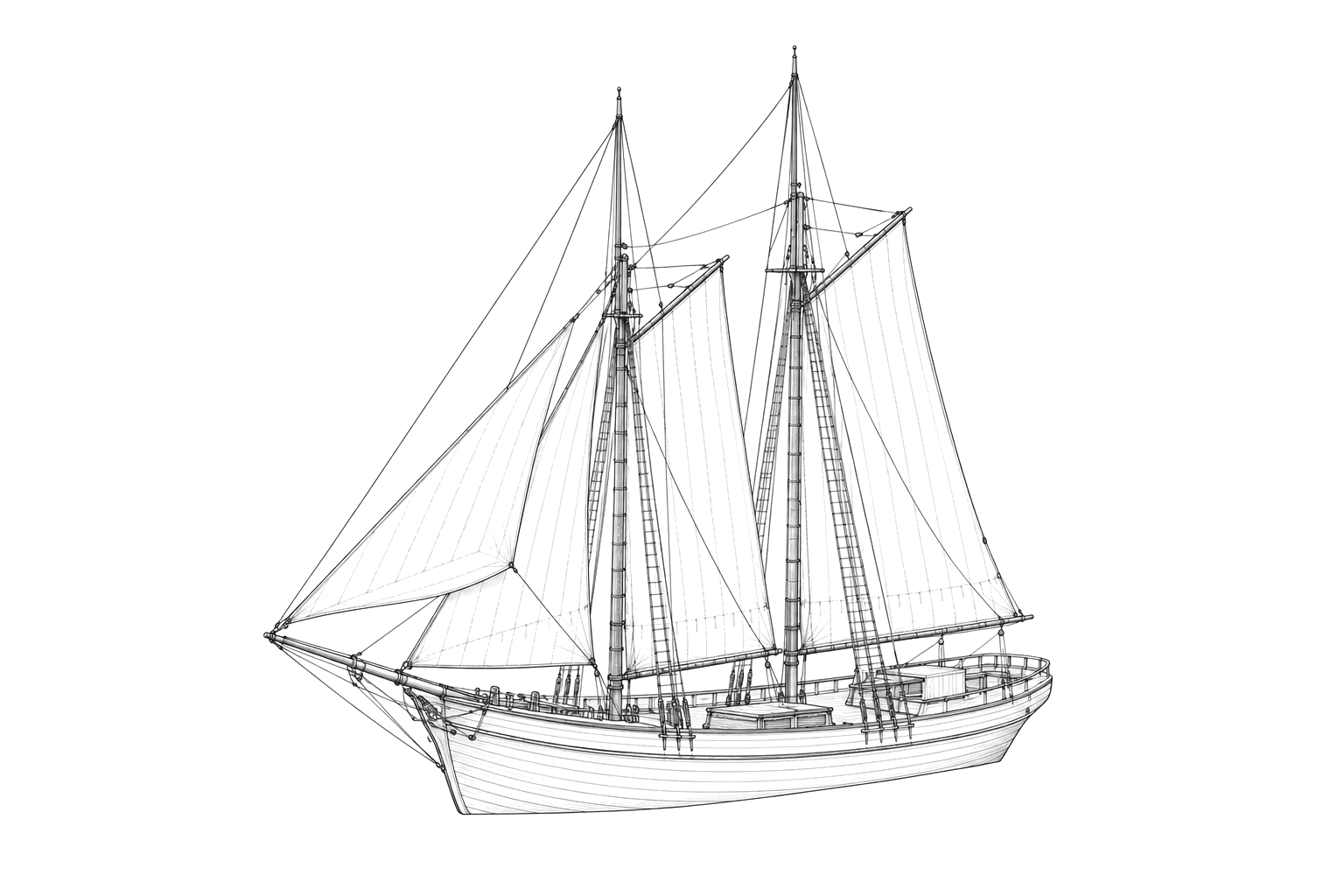 Engraved line drawing of the L.B. Shepard