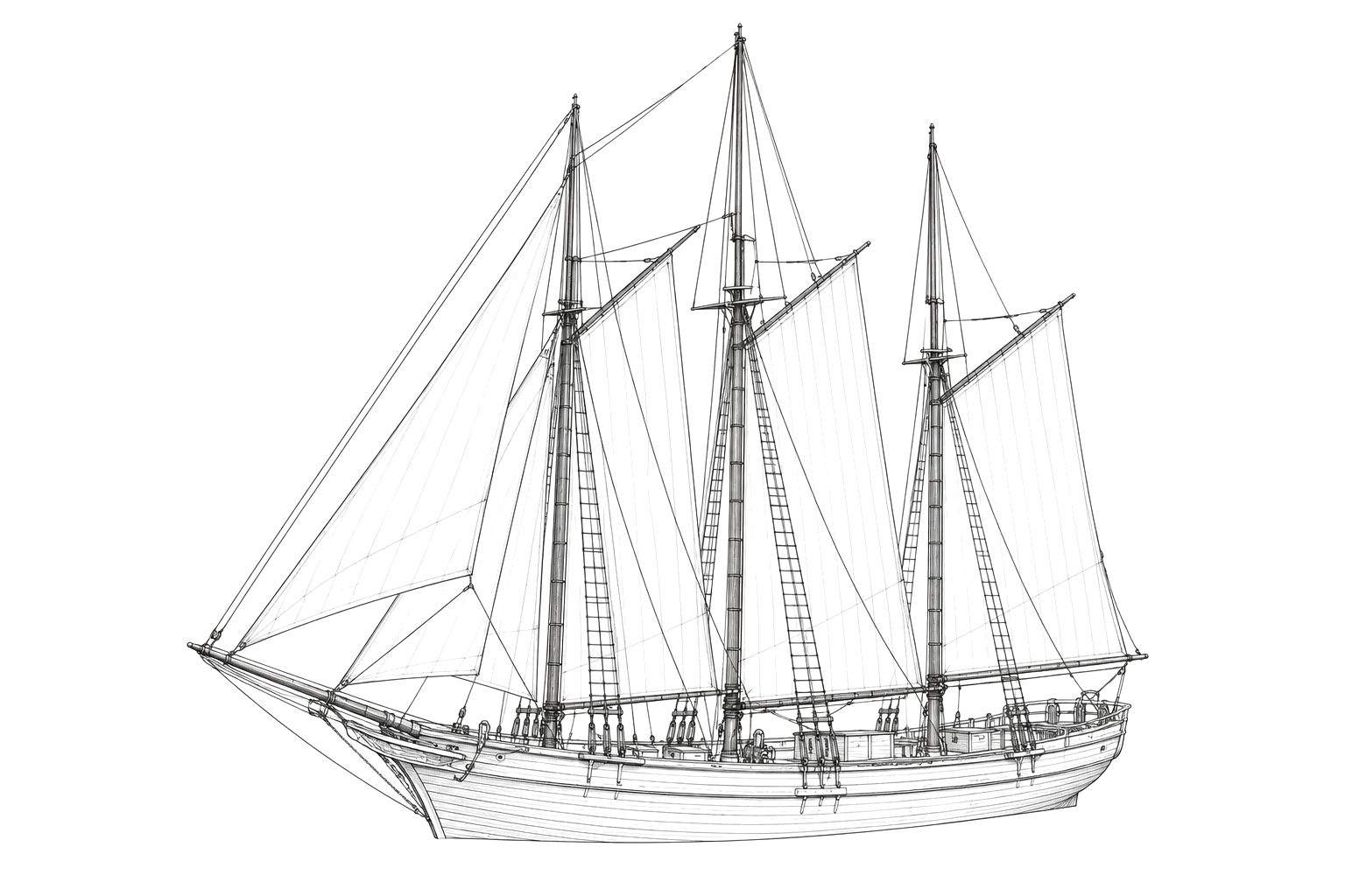 Engraved line drawing of the Emeline
