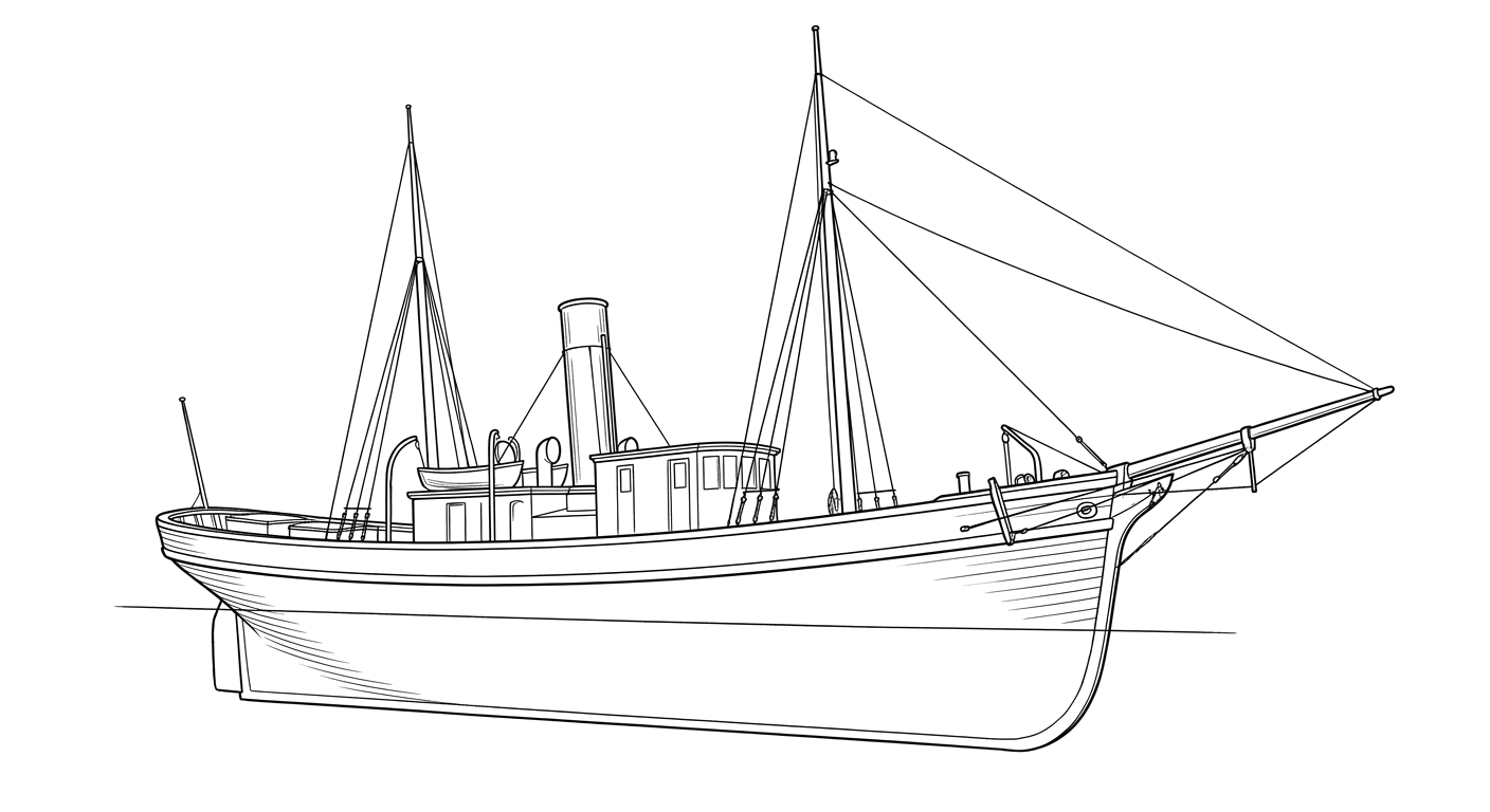 Engraved line drawing of the Harriet DeFord