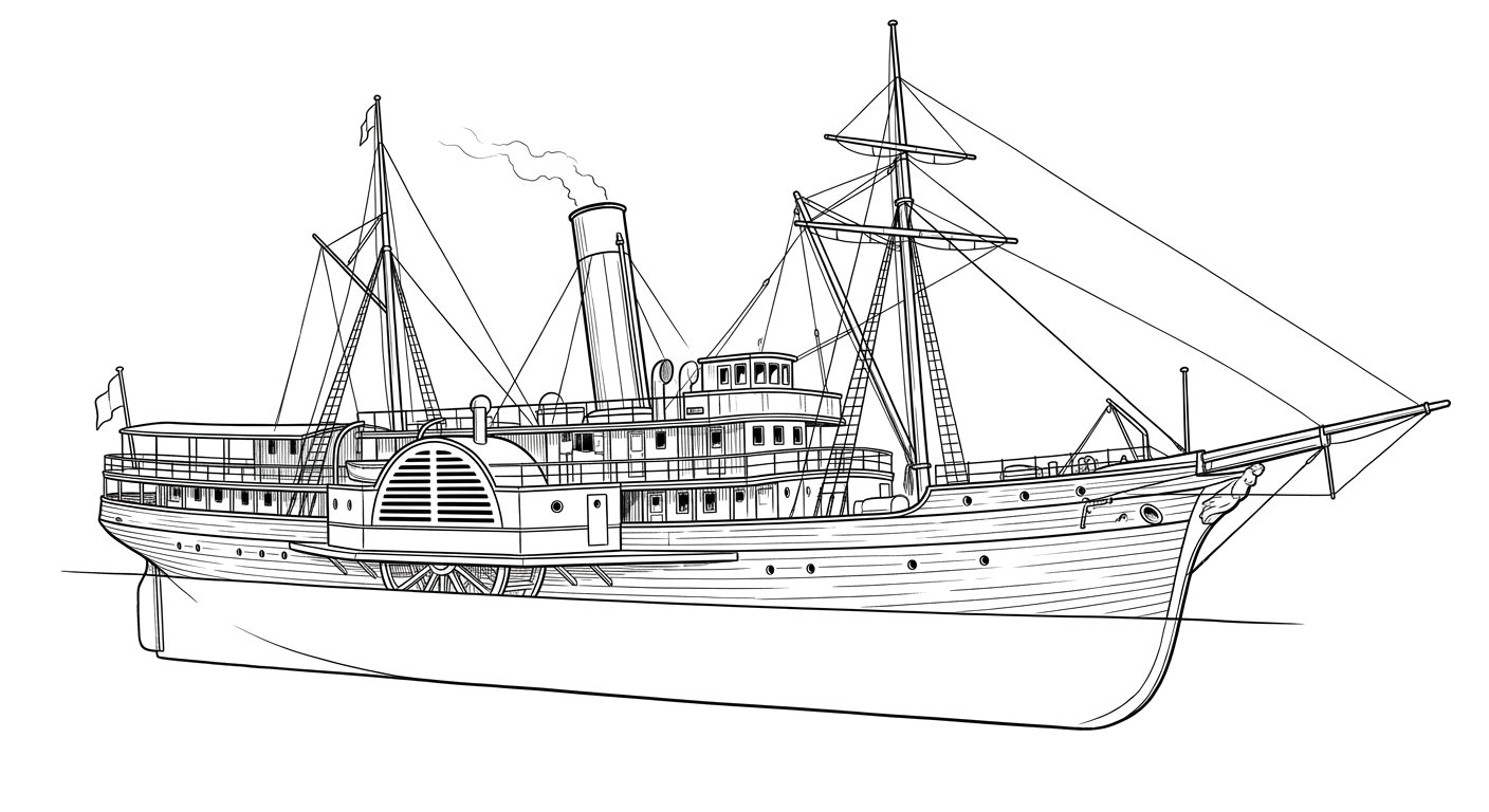 Engraved line drawing of the Maple Leaf