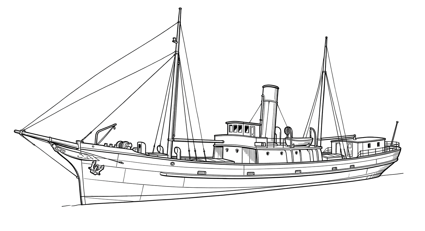Engraved line drawing of the Theodore Stoney