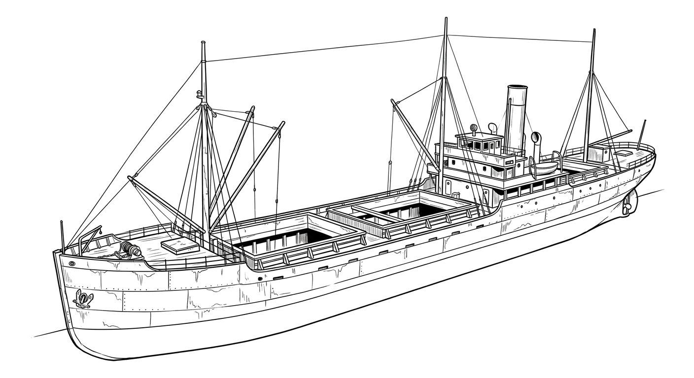 Engraved line drawing of the Storm King