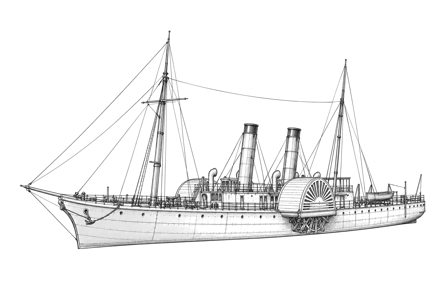 Engraved line drawing of the Georgiana McCaw