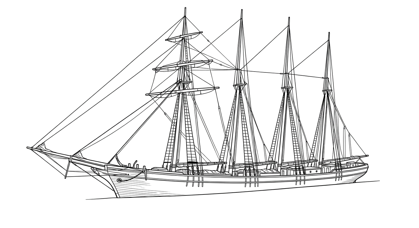 Engraved line drawing of the Jennie R. Dubois