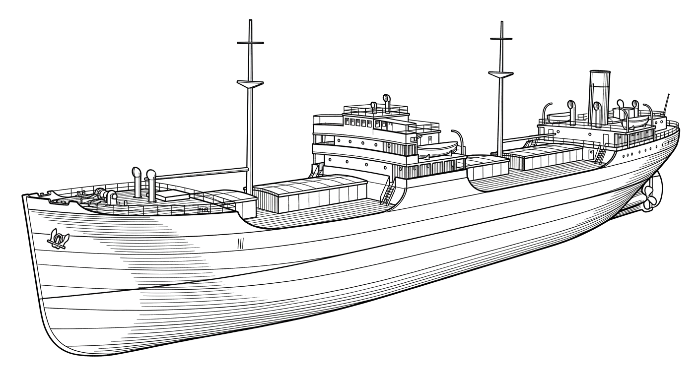 Engraved line drawing of the Gulftrade