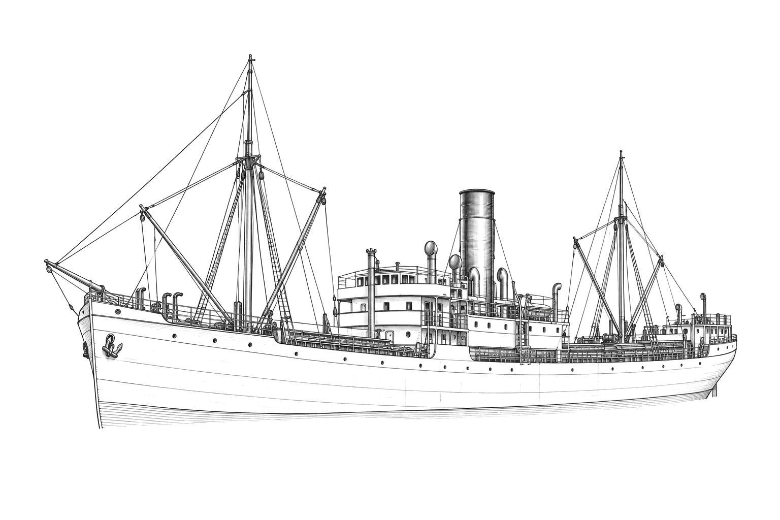 Engraved line drawing of the Baladan