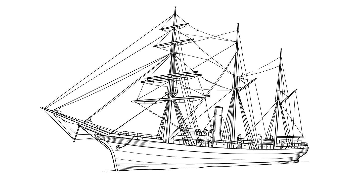 Engraved line drawing of the Star of Falkland