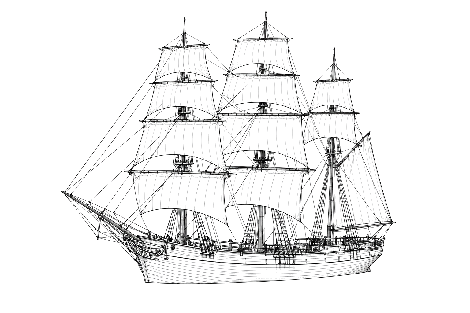Engraved line drawing of the Saladin