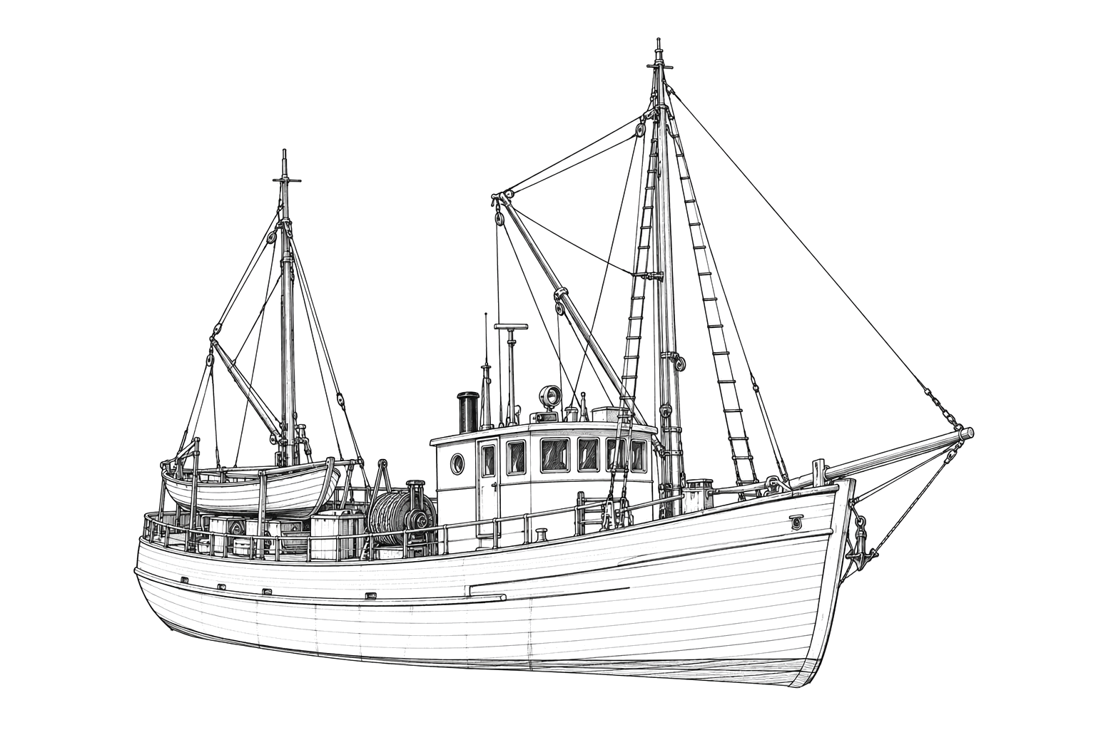Engraved line drawing of the Mary Alice