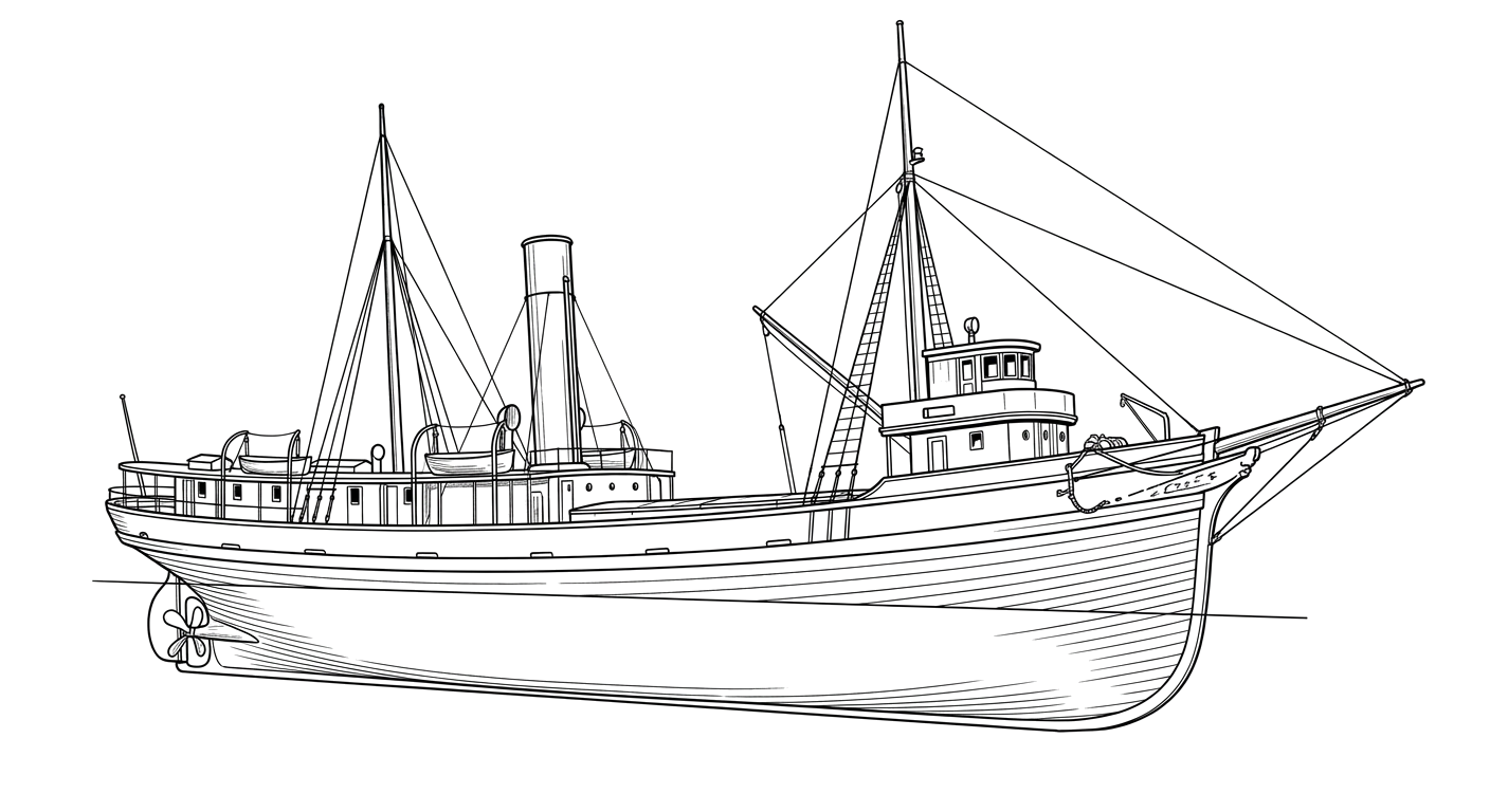 Engraved line drawing of the Pewabic