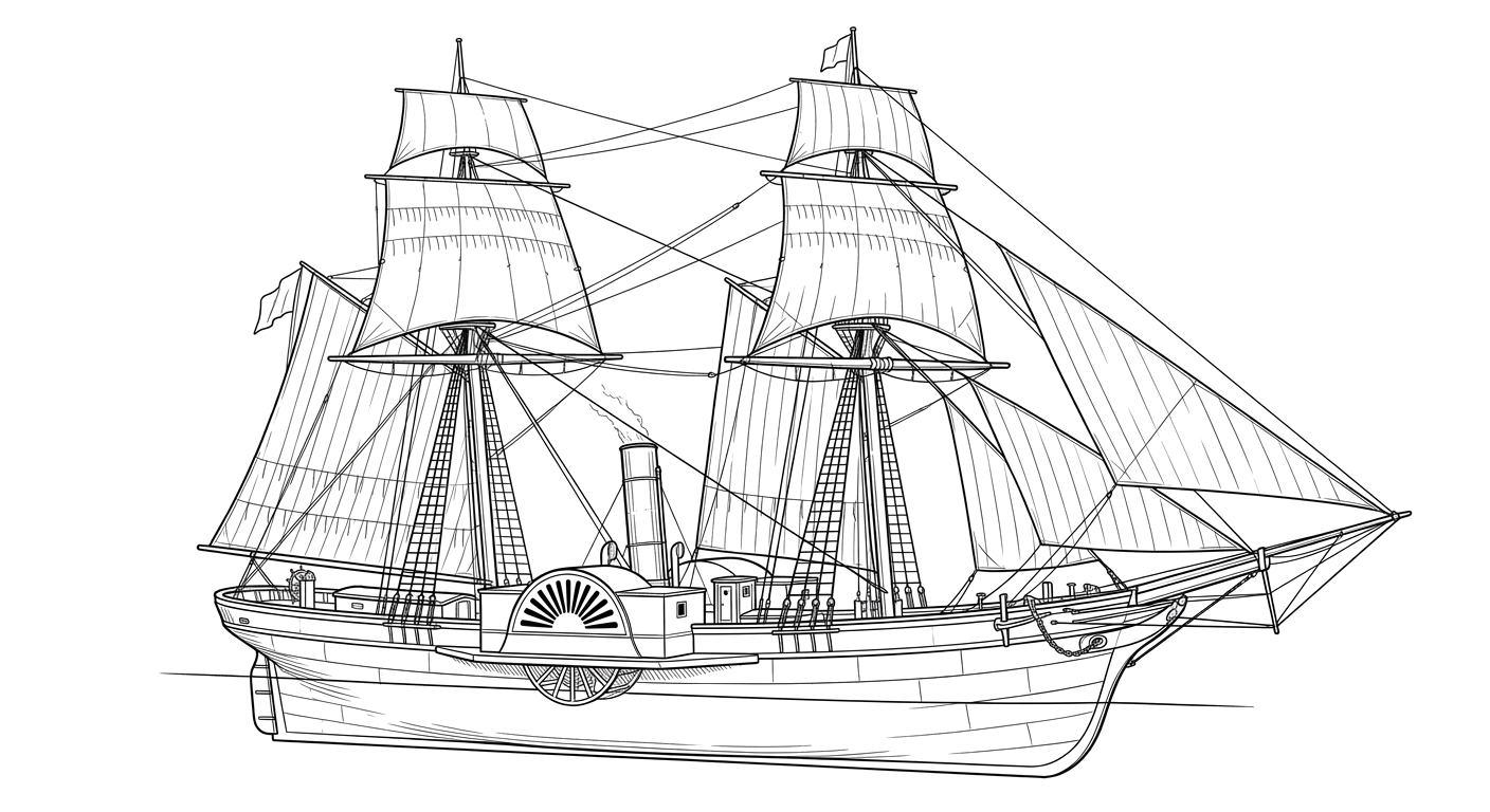 Engraved line drawing of the USCSS Robert J. Walker