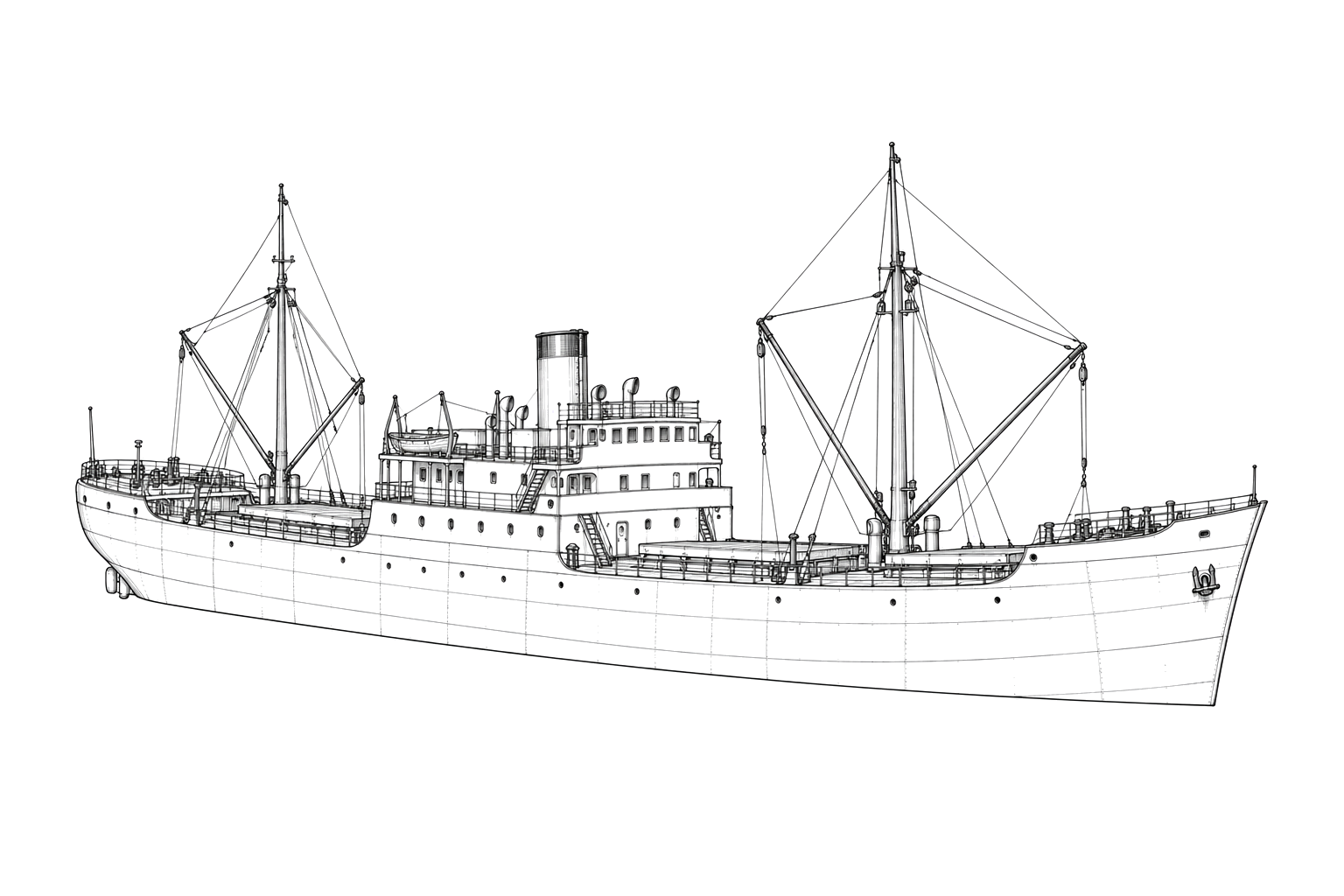 Engraved line drawing of the Gundersen