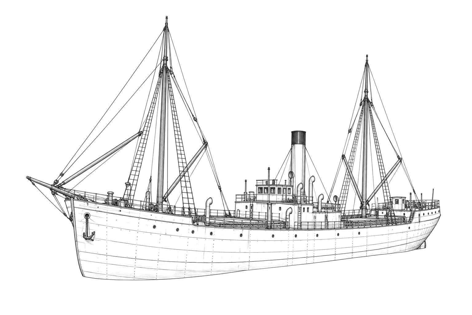 Engraved line drawing of the Kiowa