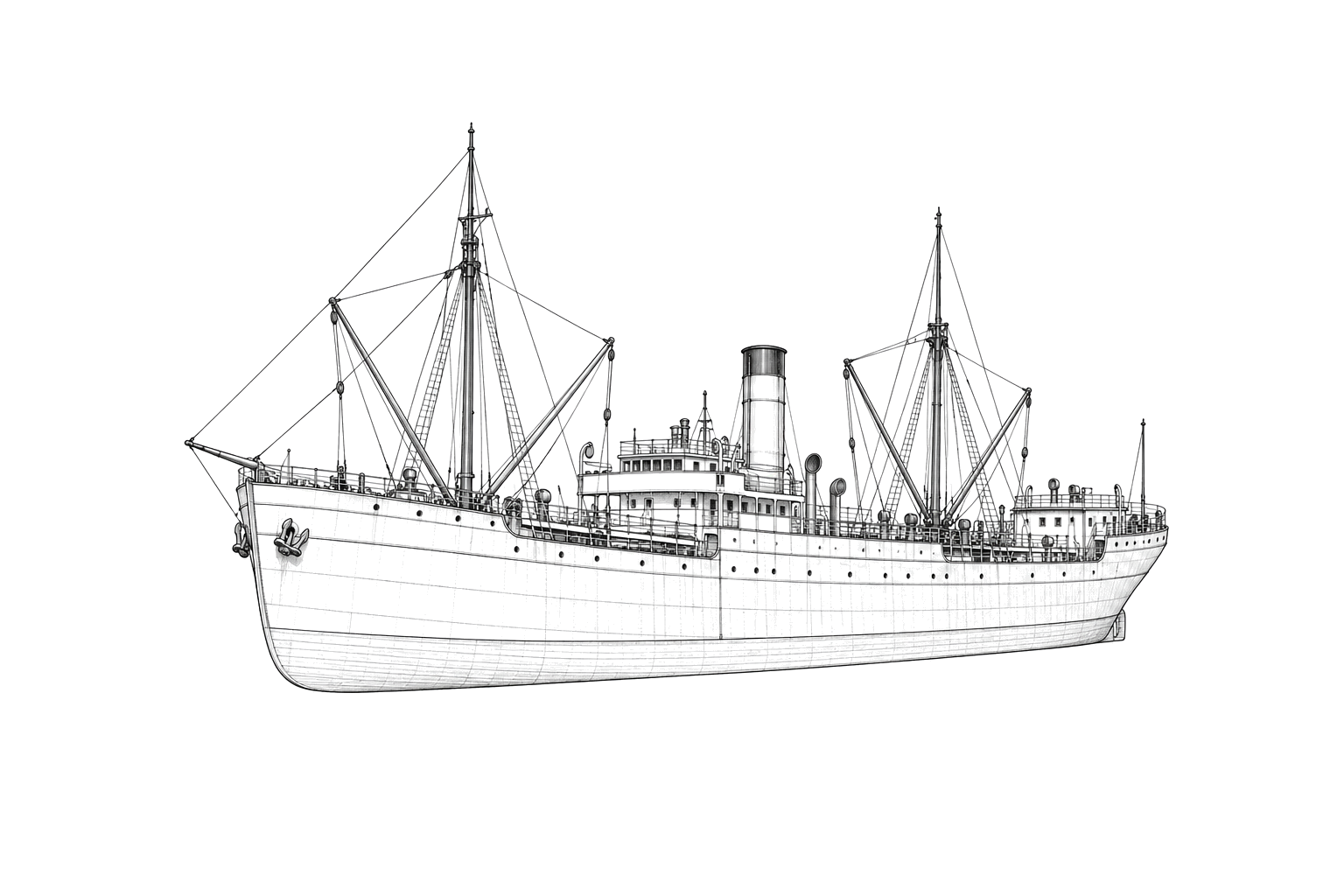 Engraved line drawing of the Malchace