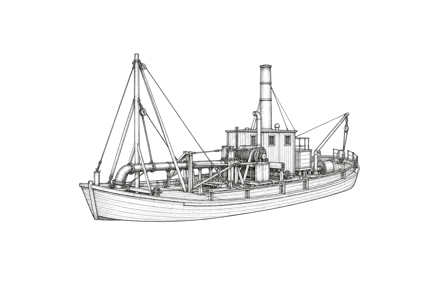 Engraved line drawing of the Hiram R. Bond