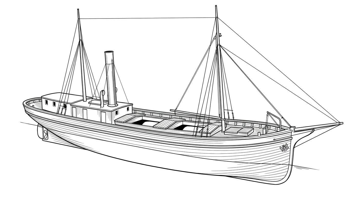 Engraved line drawing of the Oscar T. Flint