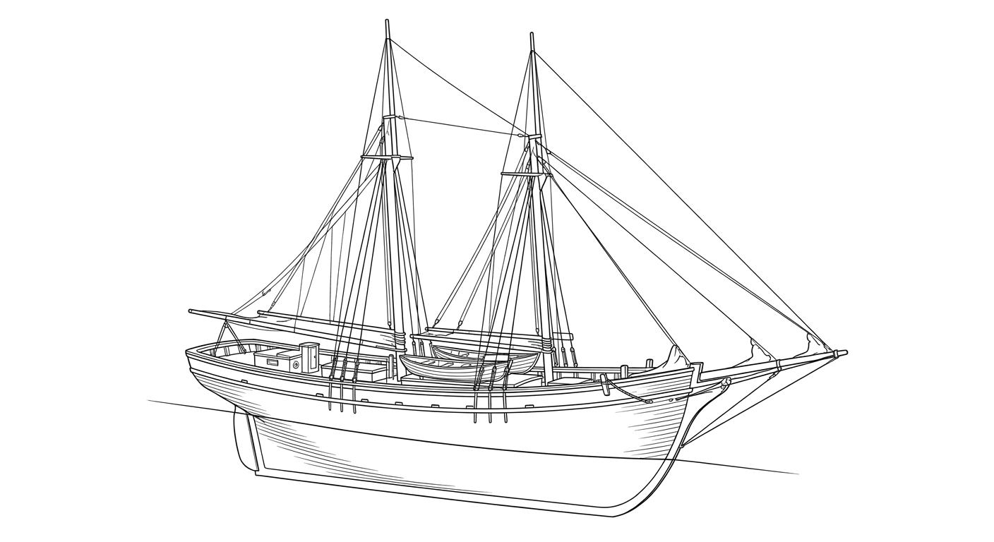 Engraved line drawing of the H.L. Tiernan