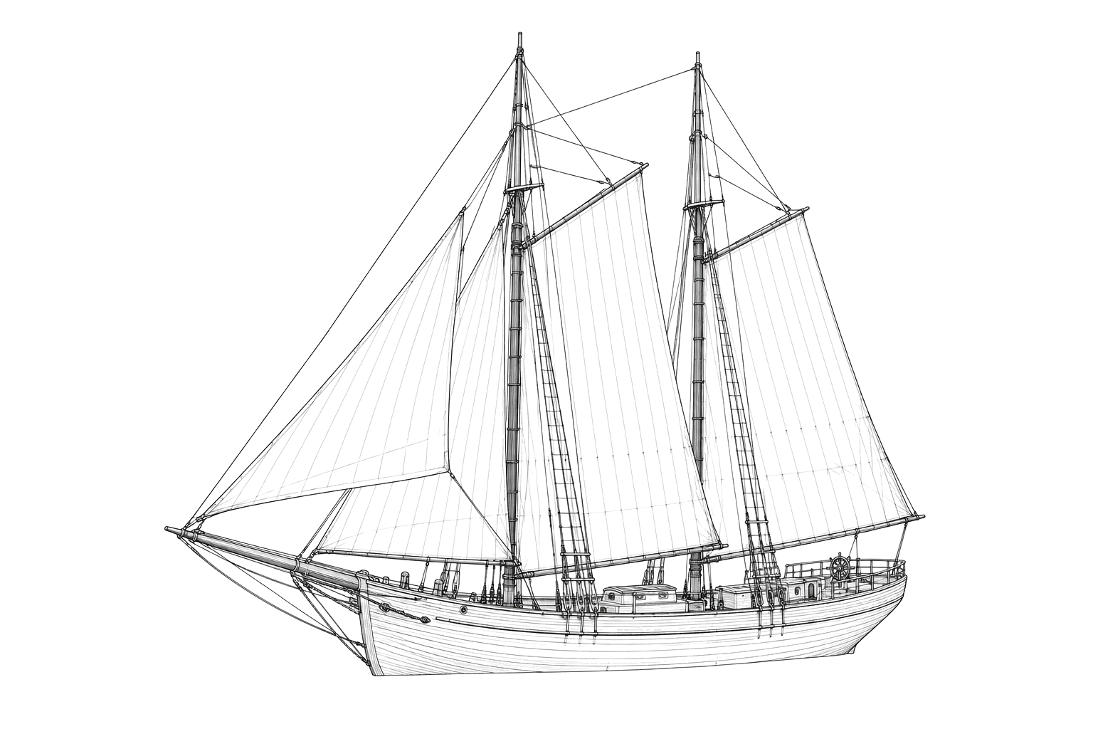 Engraved line drawing of the Four Brothers