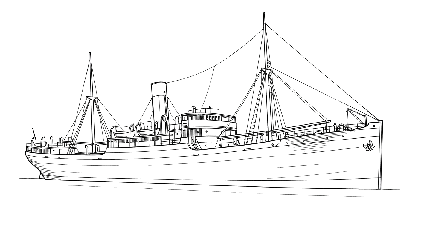 Engraved line drawing of the Drumelzier