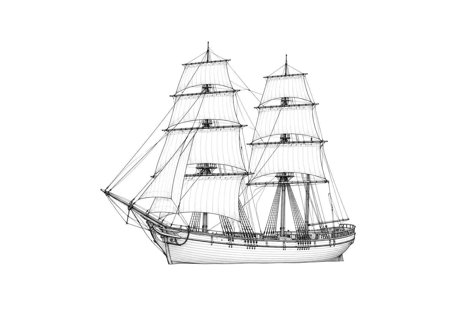 Engraved line drawing of the Racer