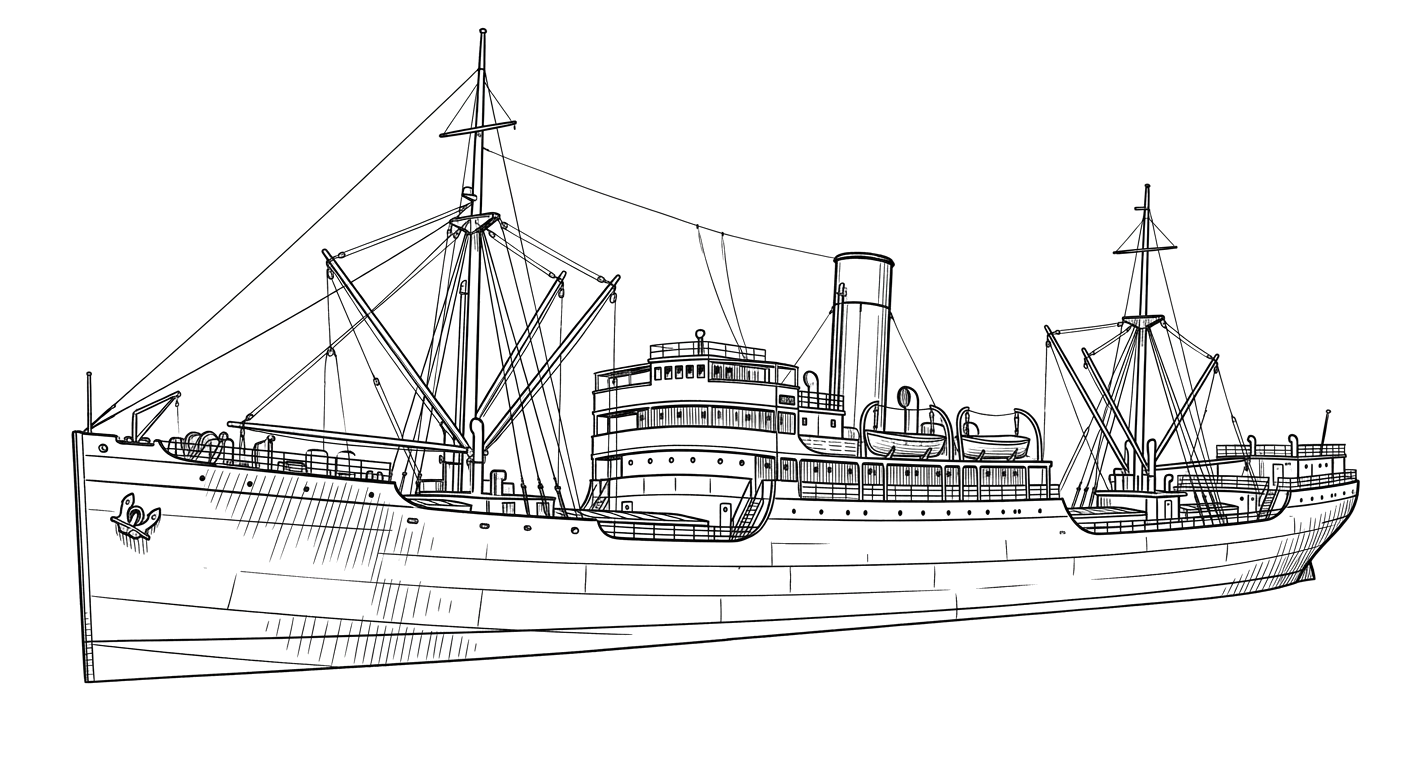 Engraved line drawing of the Rita Zovetta