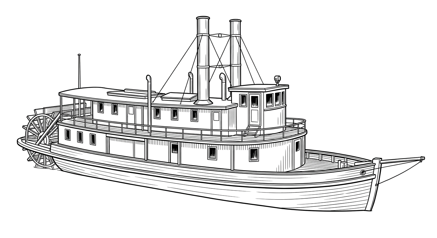 Engraved line drawing of the Mary