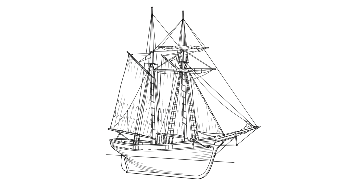 Engraved line drawing of the Ariadne