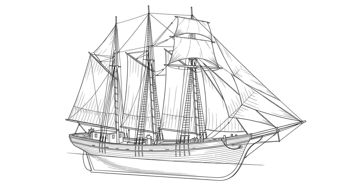 Engraved line drawing of the Ishpeming