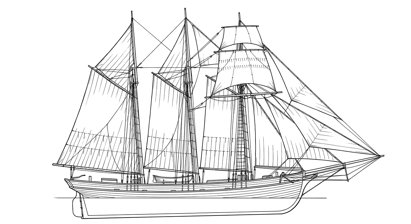 Engraved line drawing of the F.J. King