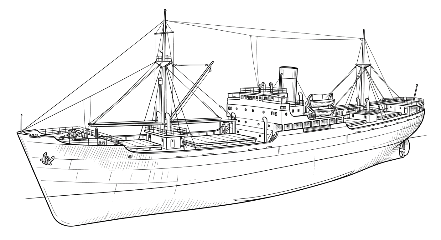 Engraved line drawing of the Cartanza Senora
