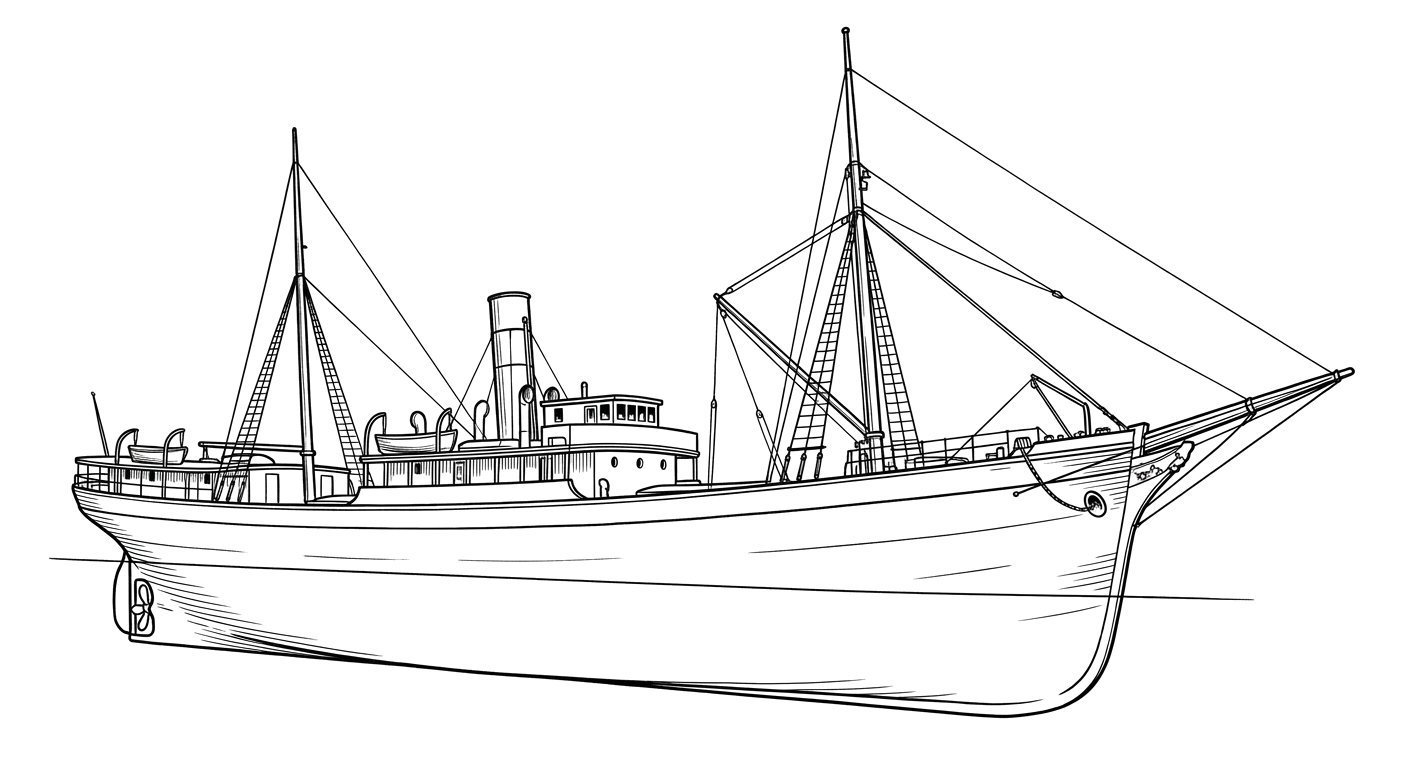 Engraved line drawing of the Eber Ward
