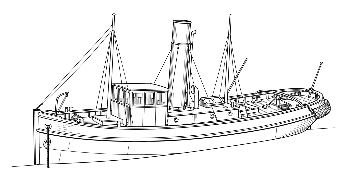 Engraved line drawing of the Sport