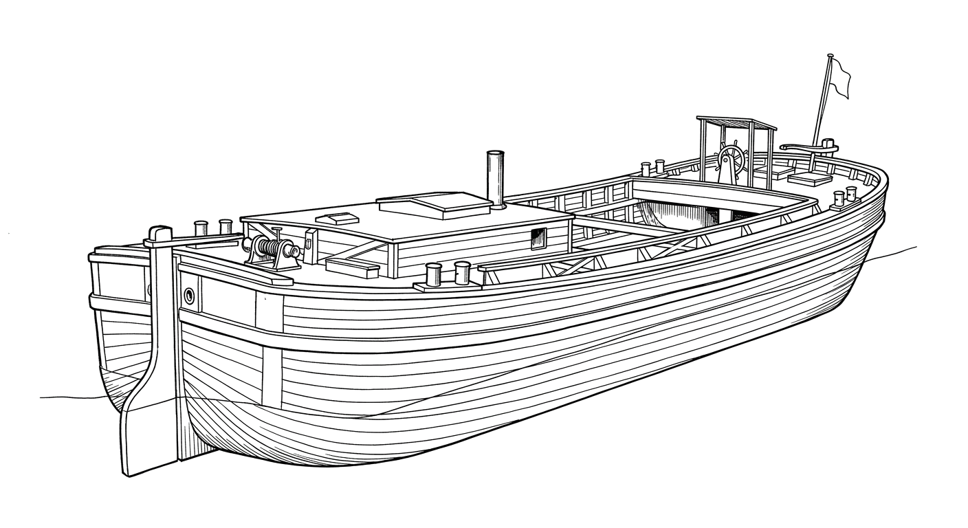 Engraved line drawing of the Wadena