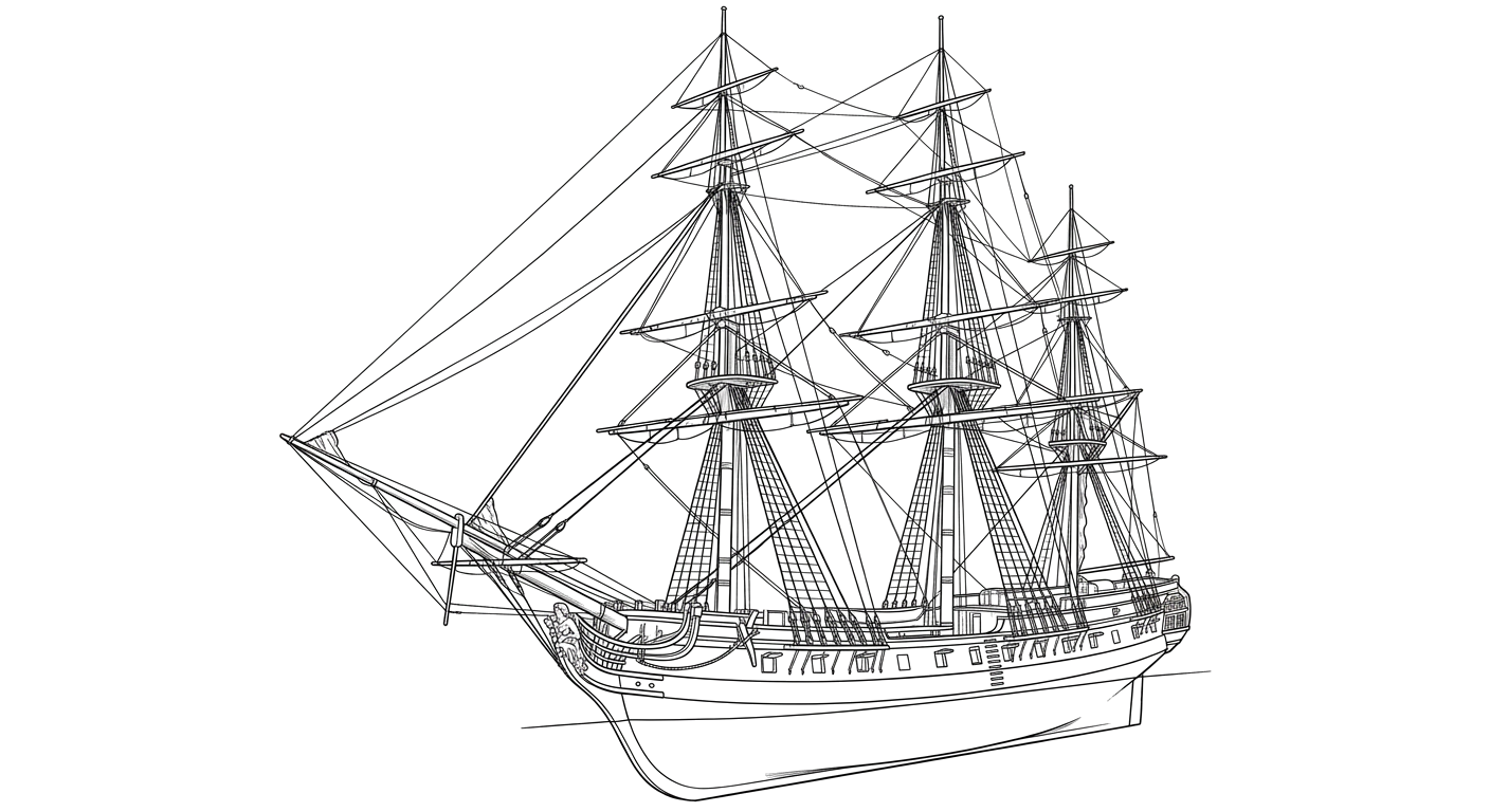 Engraved line drawing of the Neva