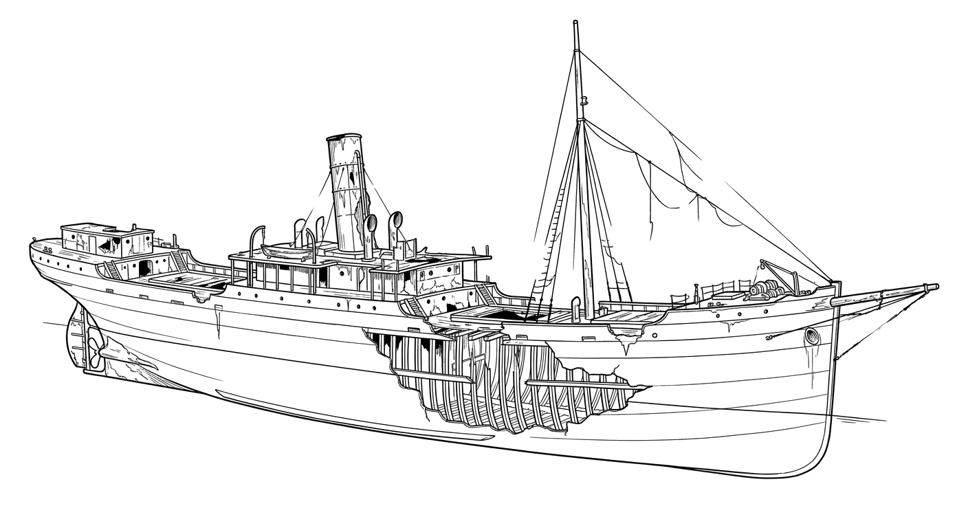 Engraved line drawing of the Accomac