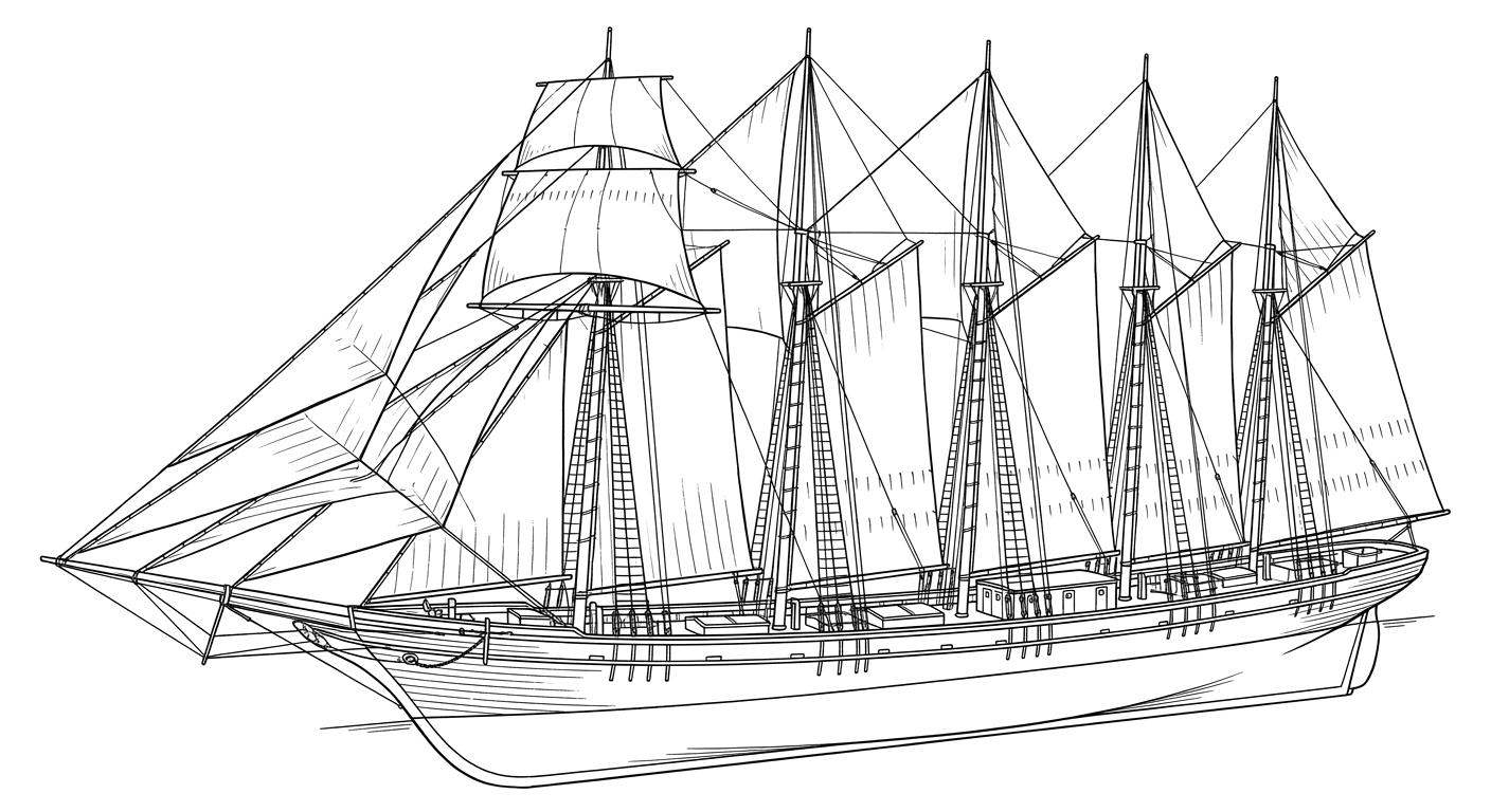 Engraved line drawing of the Wyoming