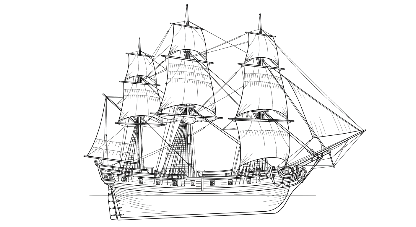 Engraved line drawing of the Black Prince