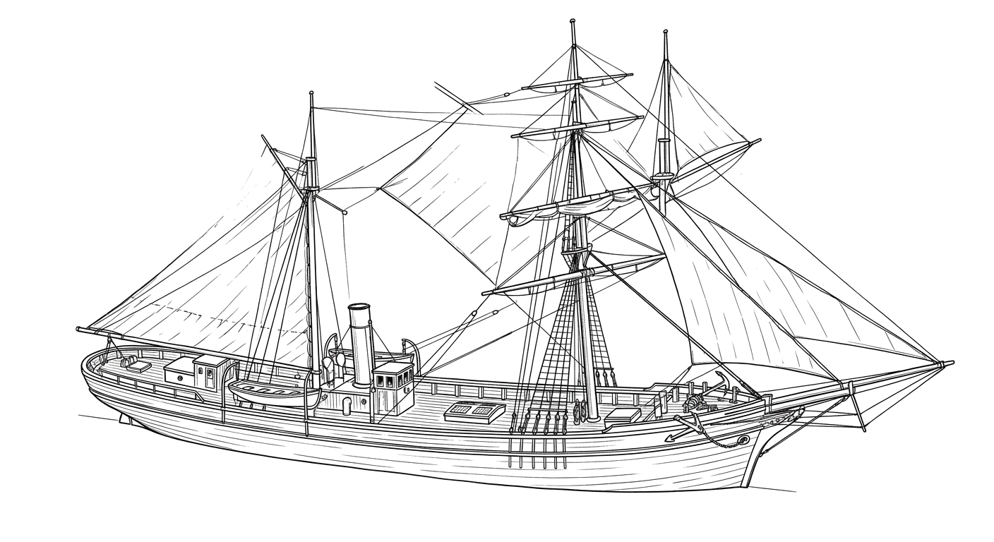 Engraved line drawing of the Aquatic