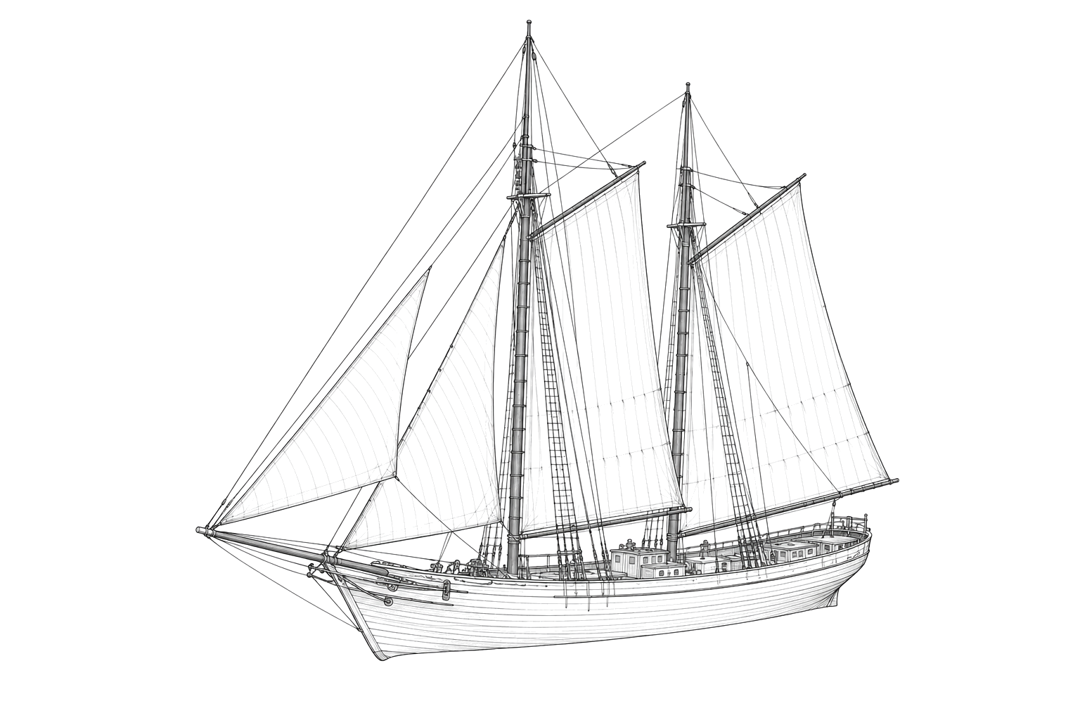 Engraved line drawing of the Oriole