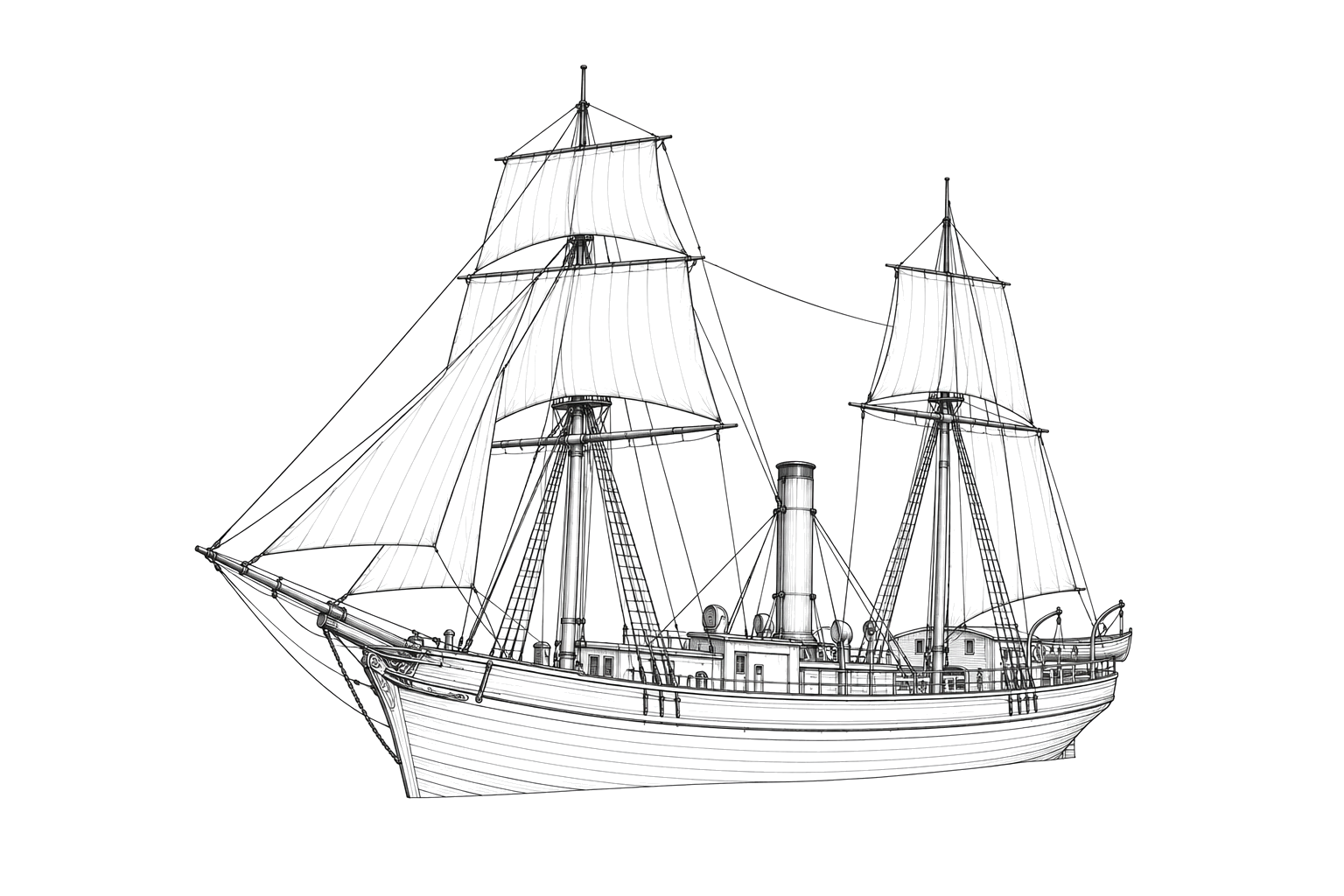 Engraved line drawing of the Indiana