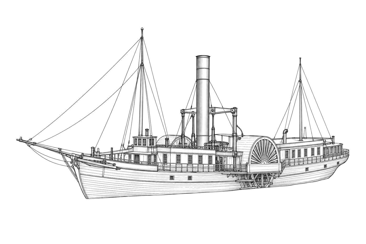 Engraved line drawing of the Erie