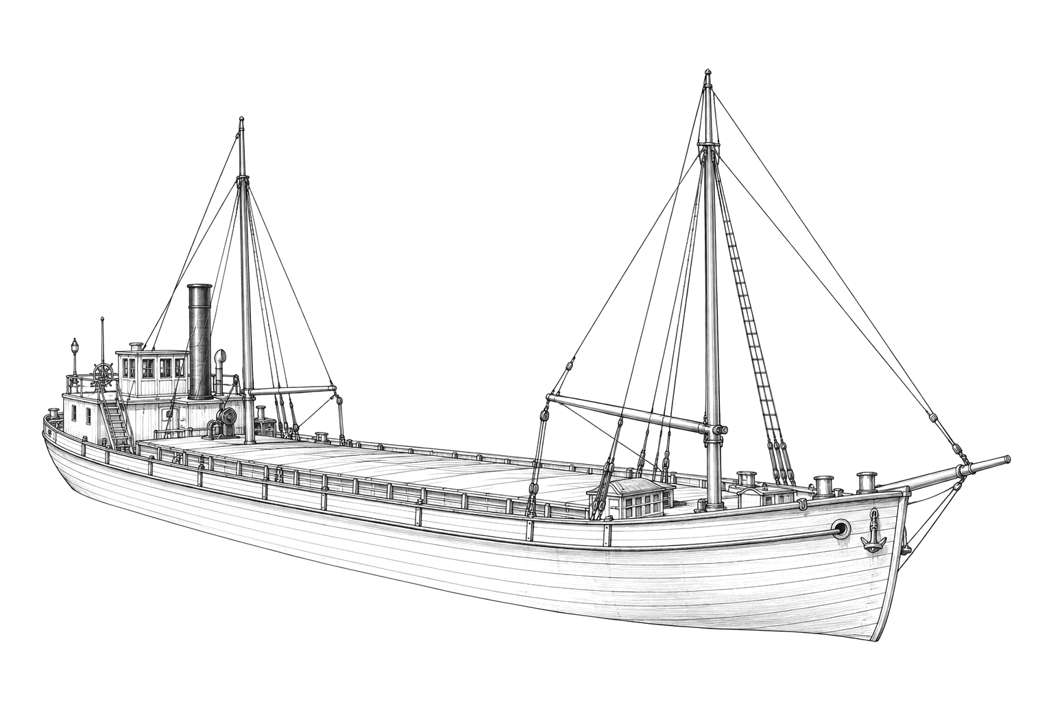 Engraved line drawing of the Messenger