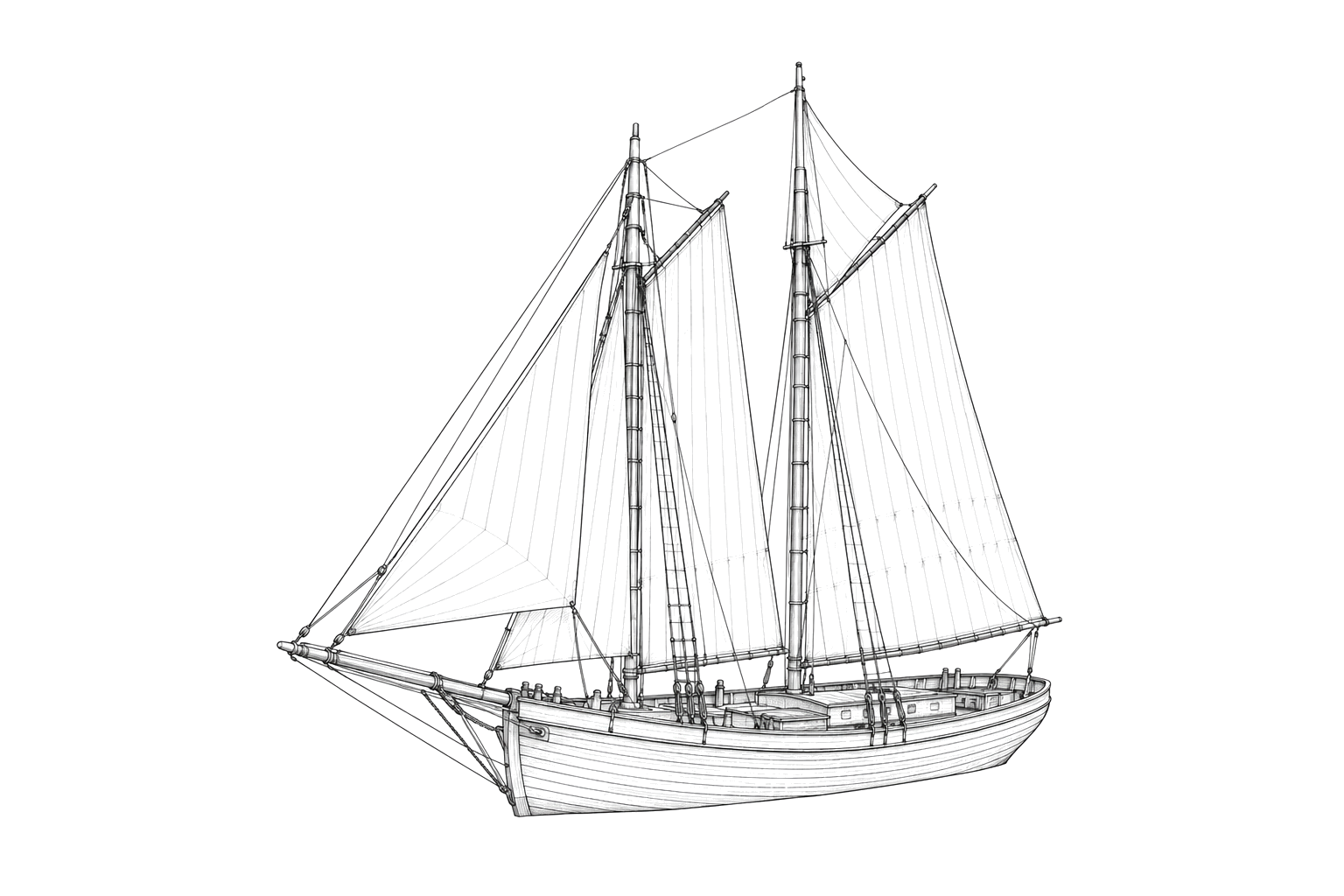 Engraved line drawing of the Sea Star