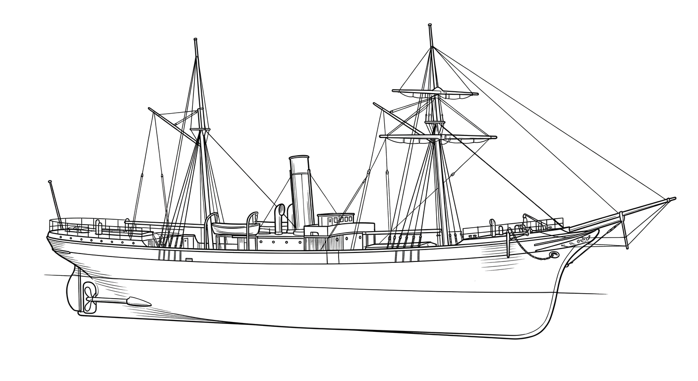 Engraved line drawing of the Hebe