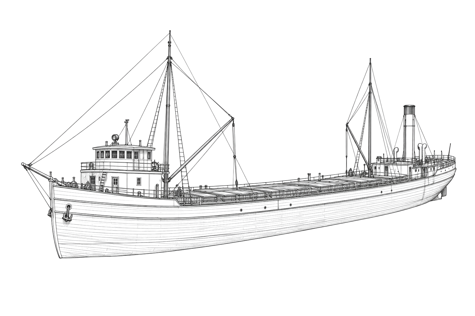 Engraved line drawing of the A.A. Parker